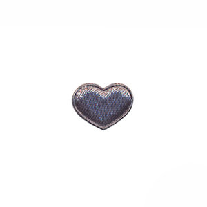 Applicatie hart grijs satijn effen mini 15x12 mm (ca. 100 stuks)