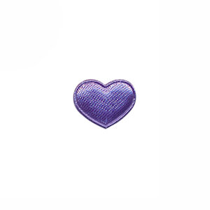 Applicatie hart lila satijn effen mini 15x12 mm (ca. 100 stuks)