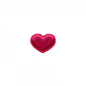 Applicatie hart lila satijn effen mini 15x12 mm (ca. 100 stuks)