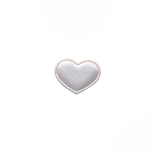 Applicatie hart wit satijn effen mini 15x12 mm (ca. 100 stuks)