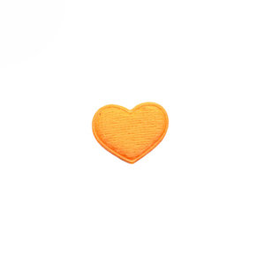 Applicatie hart oranje vilt mini 15x12 mm (ca. 100 stuks)