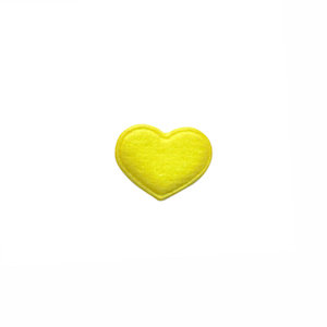 Applicatie hart geel vilt mini 15x12 mm (ca. 100 stuks)