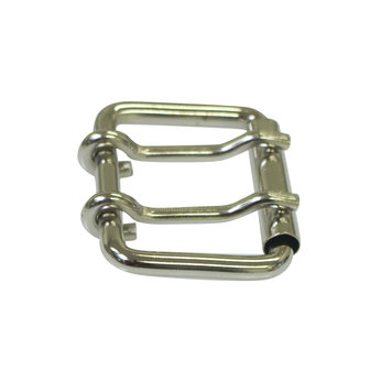 Metalen riem gesp zilverkleurig 38 mm met 2 pinnen (5 stuks)