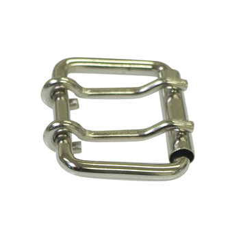 Metalen riem gesp zilverkleurig 42 mm met 2 pinnen (5 stuks)