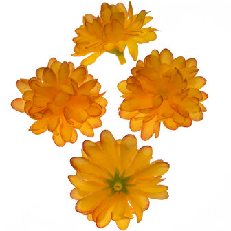 Chrysant oranje stof ca. 5 cm (10 stuks)