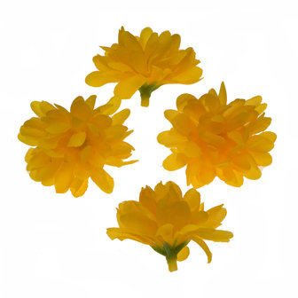 Chrysant geel stof ca. 5 cm (10 stuks)