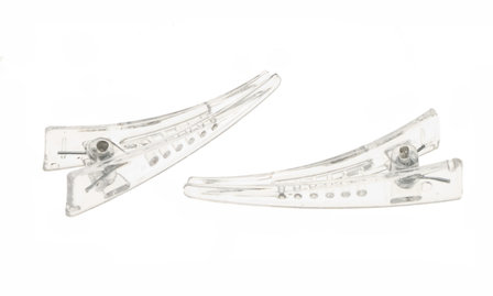 Kunststof alligatorknip doorzichtig 6,5 cm  (10 stuks)