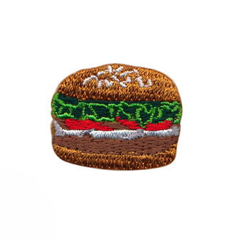 Opstrijkbare applicatie hamburger (5 stuks)