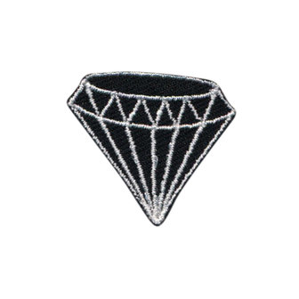 Opstrijkbare applicatie diamant zwart KLEIN (5 stuks)