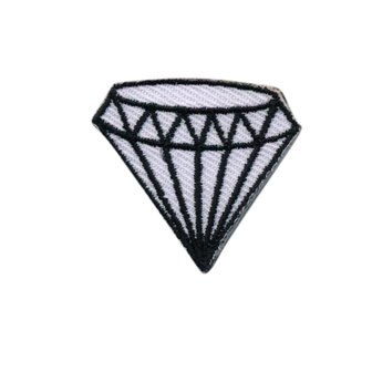 Opstrijkbare applicatie diamant wit KLEIN (5 stuks)