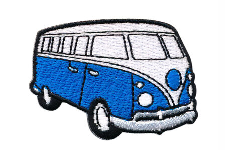 Opstrijkbare applicatie &#039;VW bus&#039; jeansblauw klein (5 stuks)