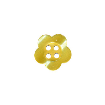 Bloemknoop geel met 4 gaten 12 mm (ca. 100 stuks)