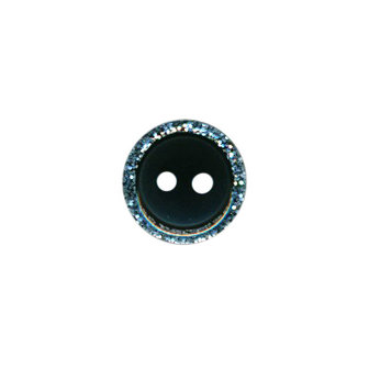 Knoop met glitter rand zwart 11 mm (ca. 100 stuks)