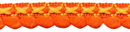 2-kleurig lusjesband oranje-geel 15 mm (ca. 16 meter)