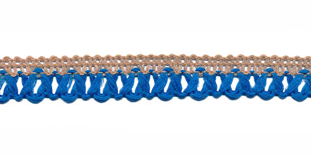 Gebreid sierband zand-blauw ca. 9 mm (ca. 10 m)