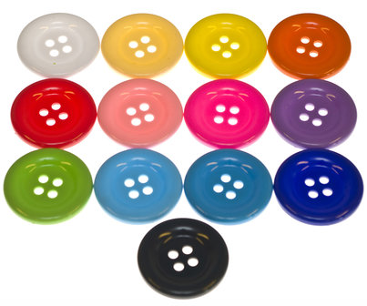 Grote knoop mix kleuren 50 mm (ca. 144 stuks)