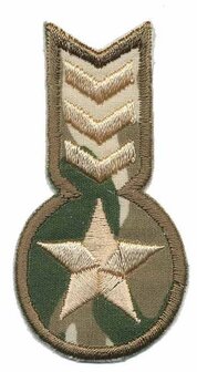 Opstrijkbare applicatie leger/army ster en strepen (1 stuk)
