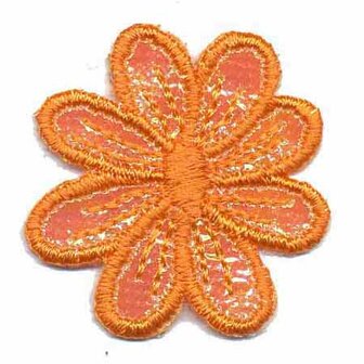Applicatie glim bloem oranje 40 mm(10 stuks)
