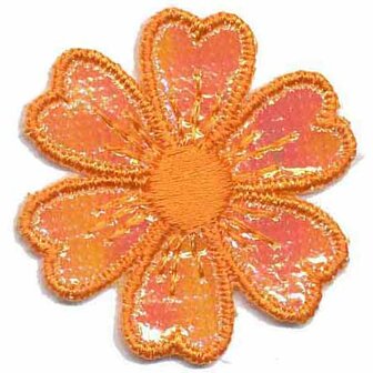 Applicatie glim bloem oranje 40 mm (10 stuks)