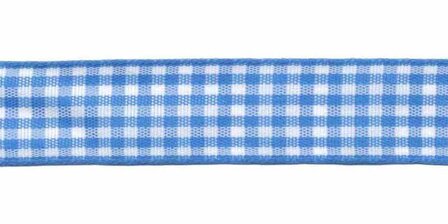 Ruit band blauw-wit 15 mm (ca. 45 m)