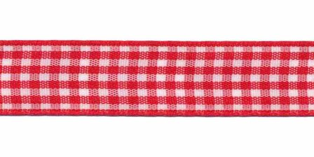 Ruit band rood-wit 15 mm (ca. 45 m)