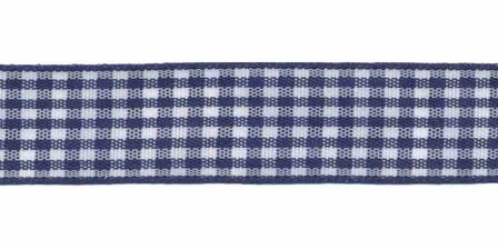 Ruit band donker blauw-wit 15 mm (ca. 45 m)