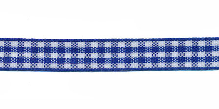 Ruit band kobalt blauw-wit 10 mm (ca. 45 m)