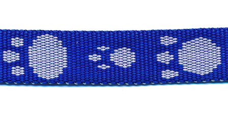 Tassenband 15 mm pootje kobalt blauw/wit (ca. 5 m)