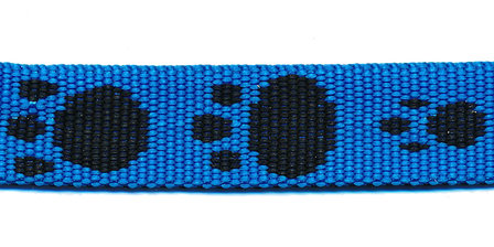 Tassenband 15 mm pootje blauw/zwart (ca. 5 m)