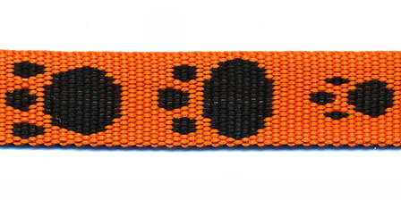 Tassenband 15 mm pootje oranje/zwart (ca. 5 m)