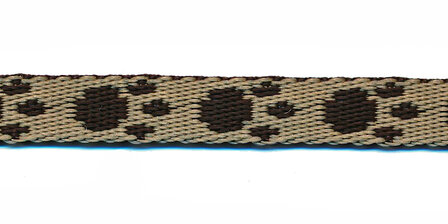 Tassenband 10 mm pootje bruin/zand (ca. 5 m) - andere zijde