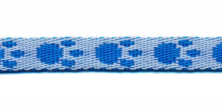Tassenband 10 mm pootje blauw/wit (ca. 5 m) - andere zijde
