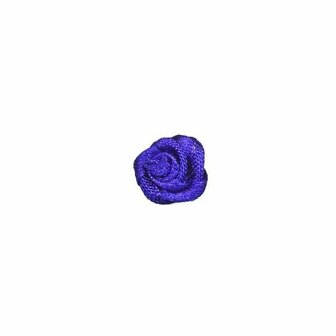 Roosje satijn kobalt blauw 10 mm (ca. 25 stuks)