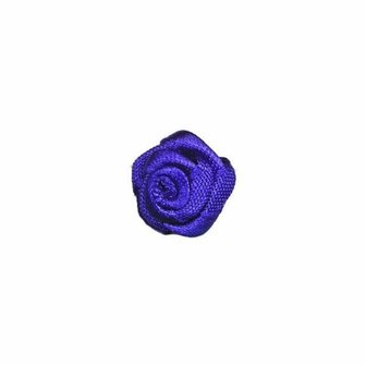 Roosje satijn kobalt blauw 15 mm (ca. 25 stuks)