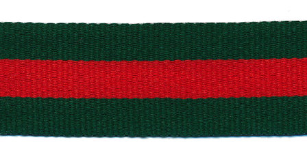 Groen-rood-groen grosgrain/ribsband 25 mm (ca. 45 m)
