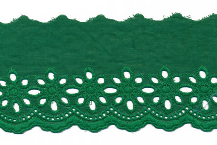 Broderie donker groen KATOEN 75 mm (ca. 13,5 m)