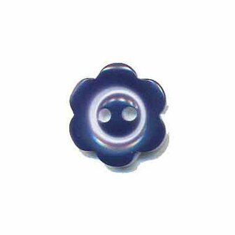 Bloemknoop met rand donker blauw 15 mm (ca. 50 stuks)