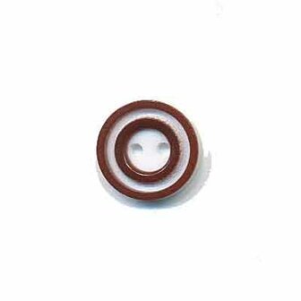 Knoop &#039;donut&#039; mini bruin 10 mm (ca. 100 stuks)