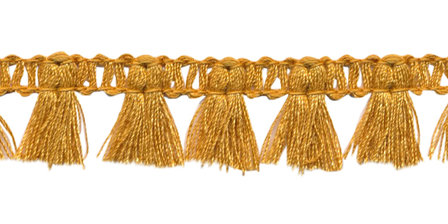 Band met kwastjes goudgeel 15 mm (ca. 16 meter)