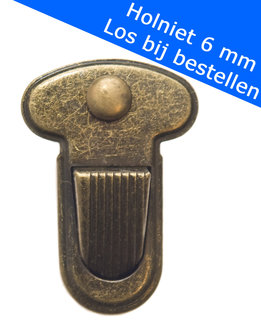 Metalen tas sluiting bronskleurig ca. 25x33 mm (10 stuks)