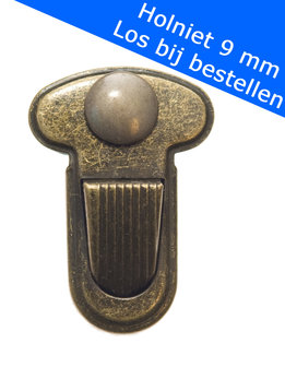 Metalen tas sluiting bronskleurig ca. 25x33 mm (10 stuks)