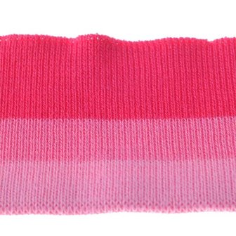 Boord donker roze-roze-licht roze gestreept ca. 47 cm (6 stuks)