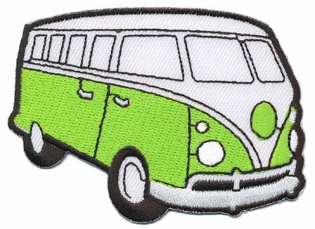 Opstrijkbare applicatie &#039;VW bus&#039; licht groen (1 stuk)