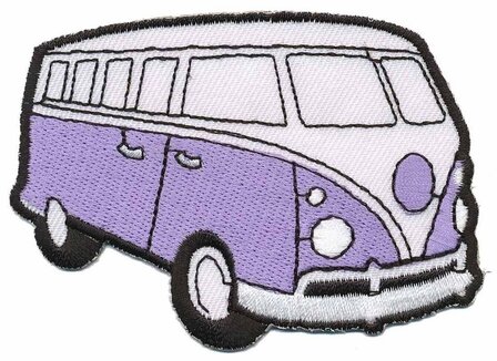 Opstrijkbare applicatie &#039;VW bus&#039; lila (5 stuks)