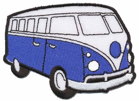 Opstrijkbare applicatie &#039;VW bus&#039; blauw (5 stuks)