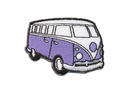 Opstrijkbare applicatie &#039;VW bus&#039; lila klein (5 stuks)