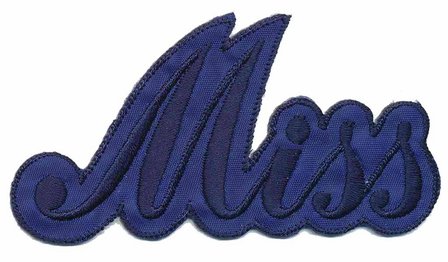 Opstrijkbare applicatie &#039;Miss&#039; blauw (5 stuks)