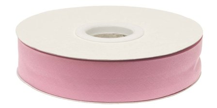 Roze (#25) gevouwen biaisband 20 mm (20 meter)