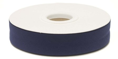 Donker blauw gevouwen biaisband 20 mm (20 meter)