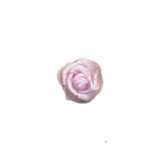 Roosje satijn licht roze 15 mm (ca. 25 stuks)